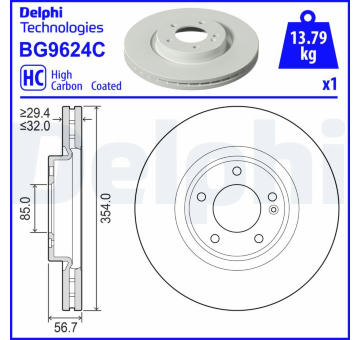 Brzdový kotouč DELPHI BG9624C