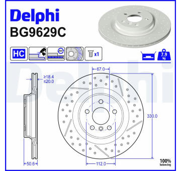 Brzdový kotouč DELPHI BG9629C