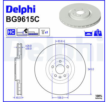 Brzdový kotúč DELPHI BG9651C