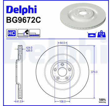 Brzdový kotouč DELPHI BG9672C