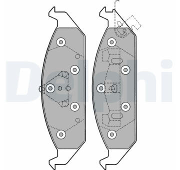 Sada brzdových destiček, parkovací brzda DELPHI LP1161