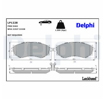 Sada brzdových destiček, kotoučová brzda DELPHI LP1228