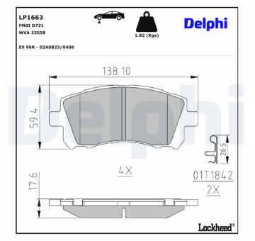 Sada brzdových platničiek kotúčovej brzdy DELPHI LP1663