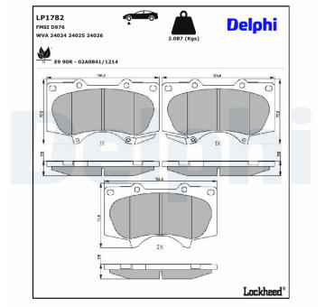 Sada brzdových platničiek, Parkovacia kotúčová brzda DELPHI LP1782