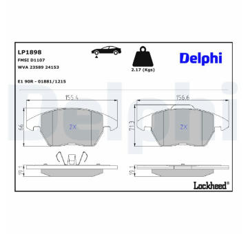 Sada brzdových platničiek kotúčovej brzdy DELPHI LP1898