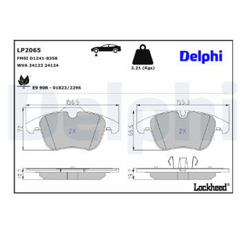 Sada brzdových destiček, parkovací brzda DELPHI LP2065