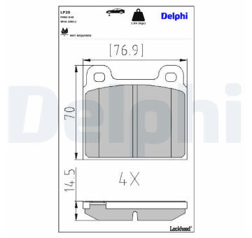 Sada brzdových platničiek kotúčovej brzdy DELPHI LP20