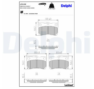 Sada brzdových platničiek kotúčovej brzdy DELPHI LP2130