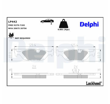 Sada brzdových platničiek kotúčovej brzdy DELPHI LP442