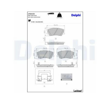Sada brzdových destiček, kotoučová brzda DELPHI LP5031EV