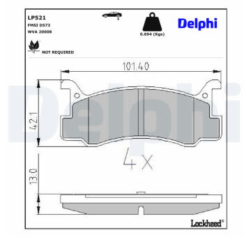 Sada brzdových platničiek kotúčovej brzdy DELPHI LP521