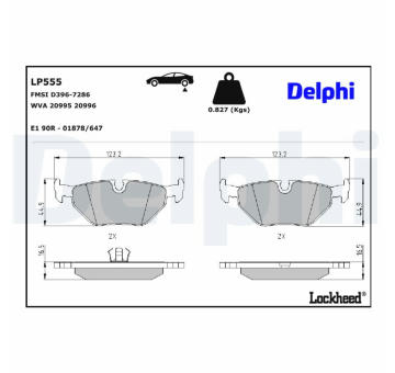 Sada brzdových platničiek kotúčovej brzdy DELPHI LP555