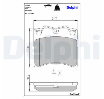 Sada brzdových platničiek kotúčovej brzdy DELPHI LP785