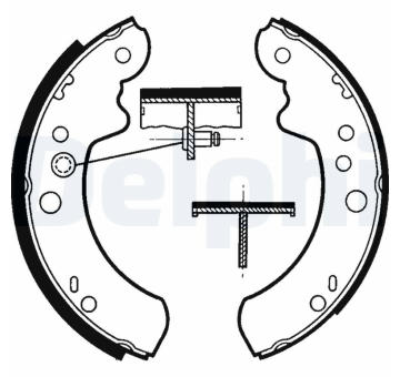 Sada brzdových čelistí, parkovací brzda DELPHI LS1418