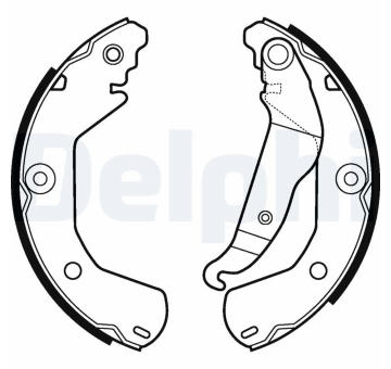 Sada brzdových čelistí, parkovací brzda DELPHI LS2112
