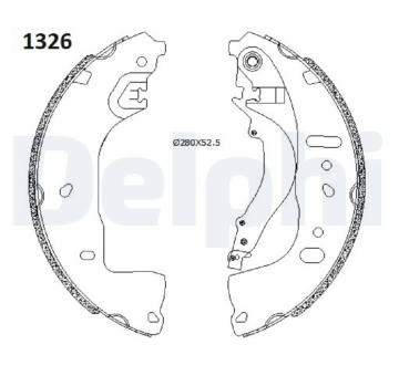 Sada brzdových čelistí DELPHI LS2197