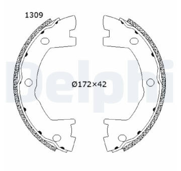 Sada brzdových čelistí, parkovací brzda DELPHI LS2202