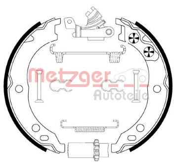 Sada brzdových čelistí, parkovací brzda METZGER 0152019