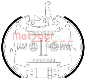 Sada brzdových čelistí, parkovací brzda METZGER 0152021