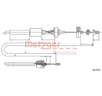 Tažné lanko, ovládání spojky METZGER 10.2971
