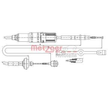 Tažné lanko, ovládání spojky METZGER 10.3211