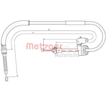 Tažné lanko, parkovací brzda METZGER 10.4305