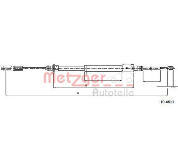 Tazne lanko, parkovaci brzda METZGER 10.4611