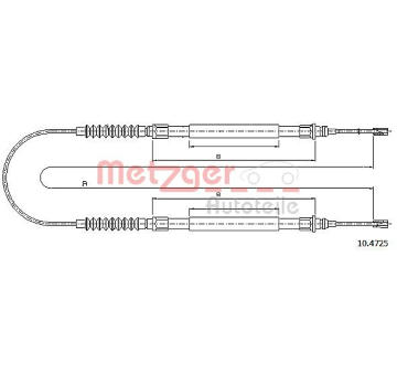 Tazne lanko, parkovaci brzda METZGER AUTOTEILE 10.4725