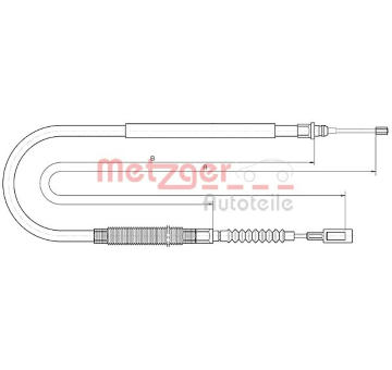 Tažné lanko, parkovací brzda METZGER 10.4728
