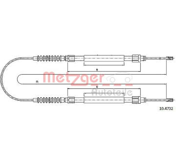 Tažné lanko, parkovací brzda METZGER 10.4732