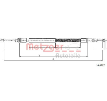 Tažné lanko, parkovací brzda METZGER 10.4737