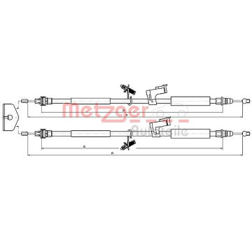 Tažné lanko, parkovací brzda METZGER 10.5368