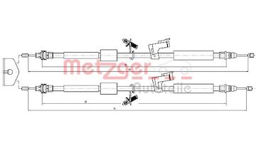 Tažné lanko, parkovací brzda METZGER 10.5370