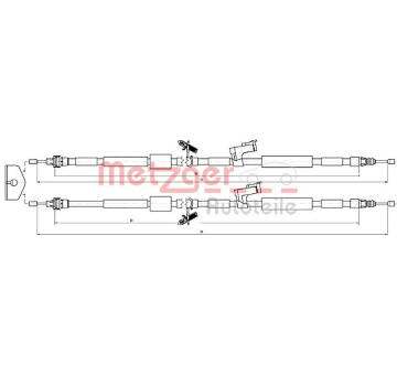 Tažné lanko, parkovací brzda METZGER 10.5452