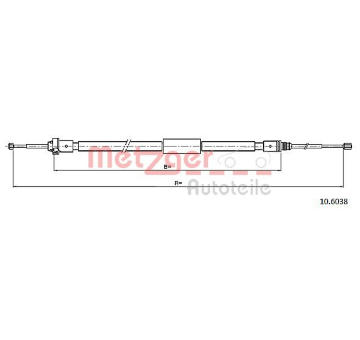 Tazne lanko, parkovaci brzda METZGER 10.6038