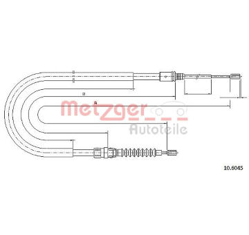 Tažné lanko, parkovací brzda METZGER 10.6045