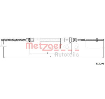 Tažné lanko, parkovací brzda METZGER 10.6201