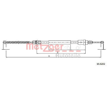 Tažné lanko, parkovací brzda METZGER 10.6202