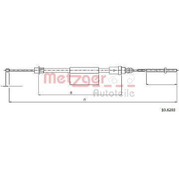 Tažné lanko, parkovací brzda METZGER 10.6203