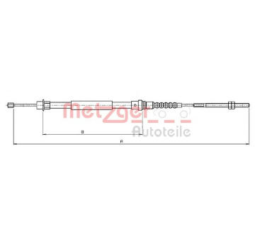 Tažné lanko, parkovací brzda METZGER 10.6216