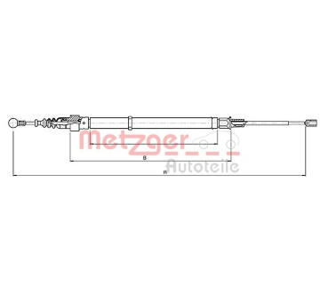 Tažné lanko, parkovací brzda METZGER 10.7139