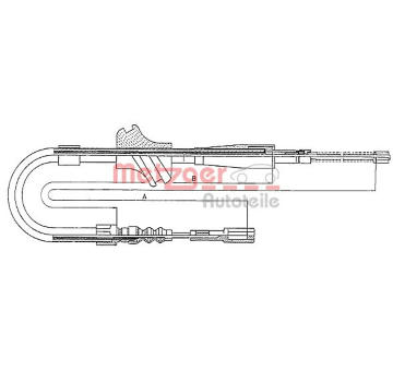 Tažné lanko, parkovací brzda METZGER 10.7502