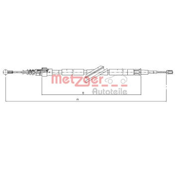 Tažné lanko, parkovací brzda METZGER 10.7506