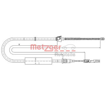 Tažné lanko, parkovací brzda METZGER 10.7507