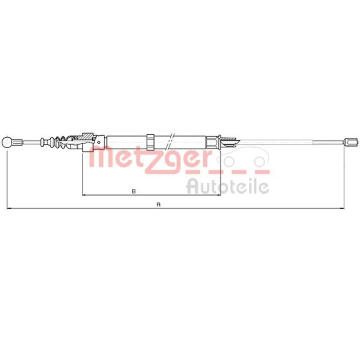 Tažné lanko, parkovací brzda METZGER 10.7508