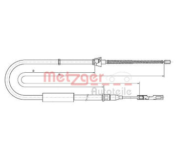 Tažné lanko, parkovací brzda METZGER 10.7515