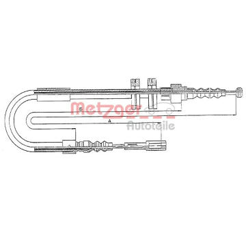 Tažné lanko, parkovací brzda METZGER 10.7582