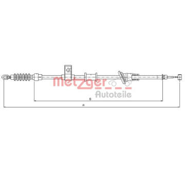 Tažné lanko, parkovací brzda METZGER 10.8223