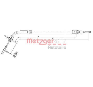 Tažné lanko, parkovací brzda METZGER 10.9333