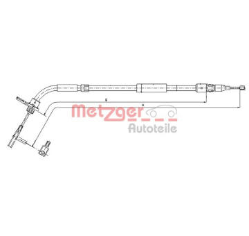 Tažné lanko, parkovací brzda METZGER 10.9334